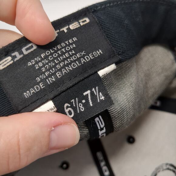 O'Neill Fitted Baseball Cap Gray 7 1/4 Embroidered Vented Holes 210 Fitted - Picture 11 of 11